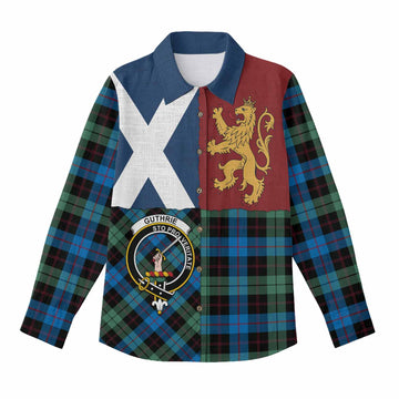 Guthrie Crest Tartan Women Casual Shirt with Lion Rampant Saltire Style