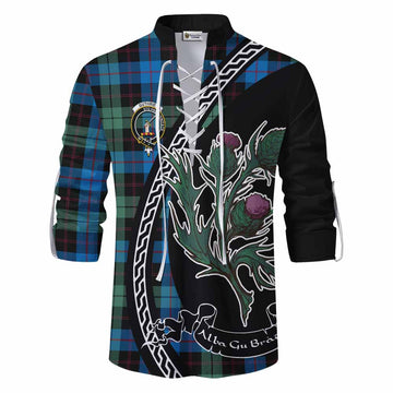 Guthrie Family Crest Tartan Ghillie Shirt Alba Thistle Inspired