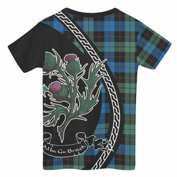 Guthrie Family Crest Tartan Kid T-shirt Alba Thistle Inspired