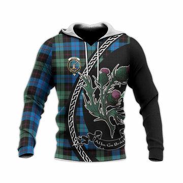 Guthrie Family Crest Tartan Knitted Hoodie Alba Thistle Inspired