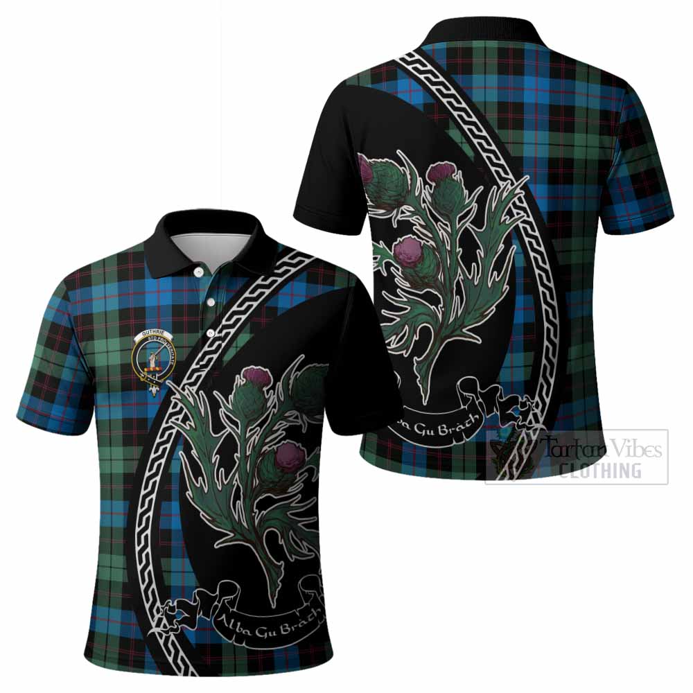 Guthrie Family Crest Tartan Polo Shirt Alba Thistle Inspired - Tartan Vibes Clothing