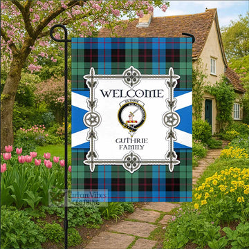 Guthrie Family Crest Tartan Welcome Garden Flag Saltire Harmony Style
