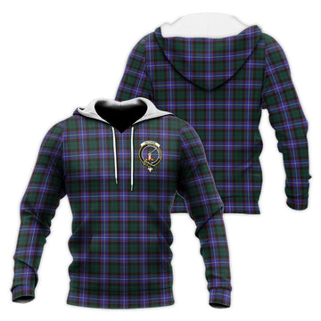 Guthrie Modern Tartan Knitted Hoodie with Family Crest