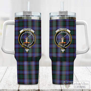 Guthrie Modern Tartan and Family Crest Tumbler with Handle