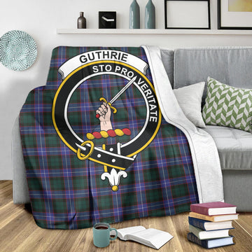 Guthrie Modern Tartan Blanket with Family Crest