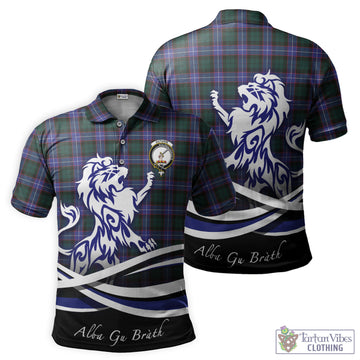 Guthrie Modern Tartan Polo Shirt with Alba Gu Brath Regal Lion Emblem