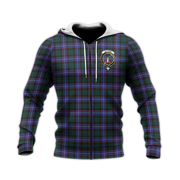 Guthrie Modern Tartan Knitted Hoodie with Family Crest