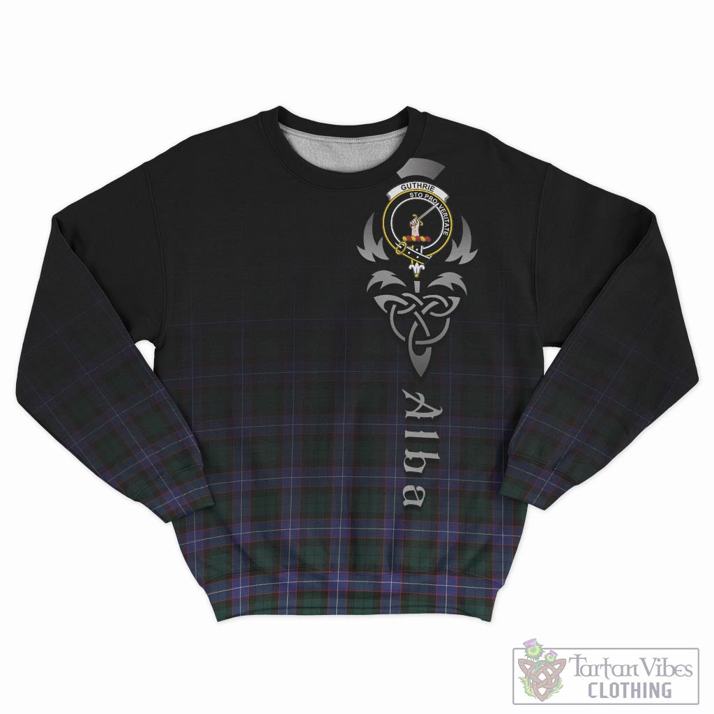 Tartan Vibes Clothing Guthrie Modern Tartan Sweatshirt Featuring Alba Gu Brath Family Crest Celtic Inspired