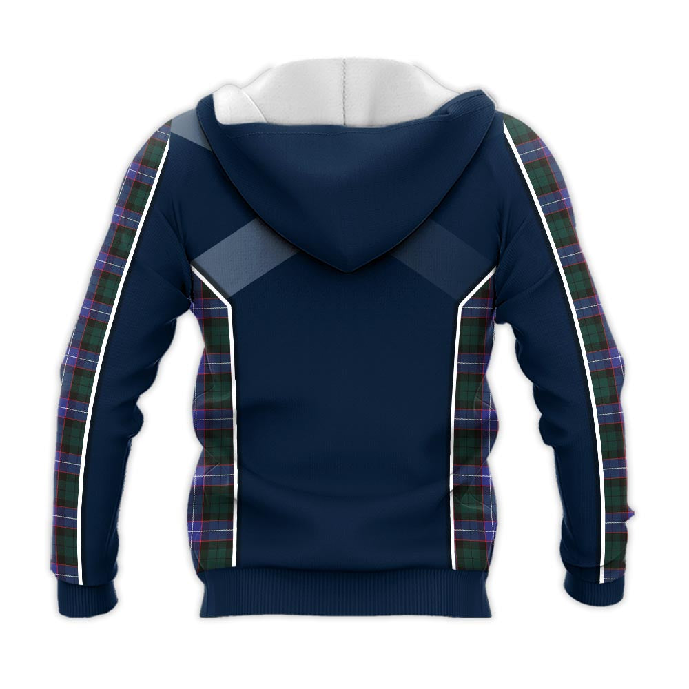 Tartan Vibes Clothing Guthrie Modern Tartan Knitted Hoodie with Family Crest and Scottish Thistle Vibes Sport Style
