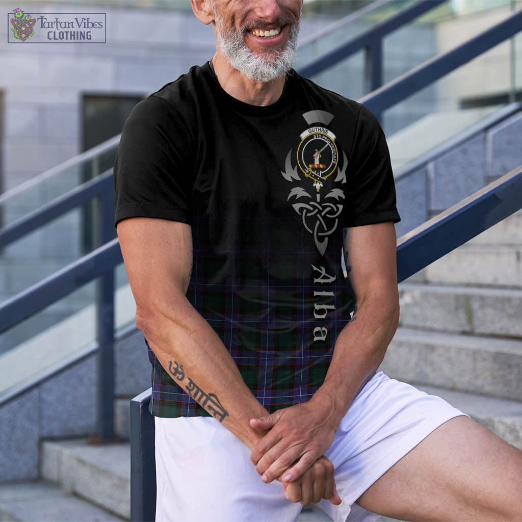 Tartan Vibes Clothing Guthrie Modern Tartan T-Shirt Featuring Alba Gu Brath Family Crest Celtic Inspired