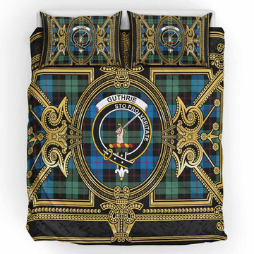 Guthrie Scottish Tartan Crest Bedding Set Royal Stylized