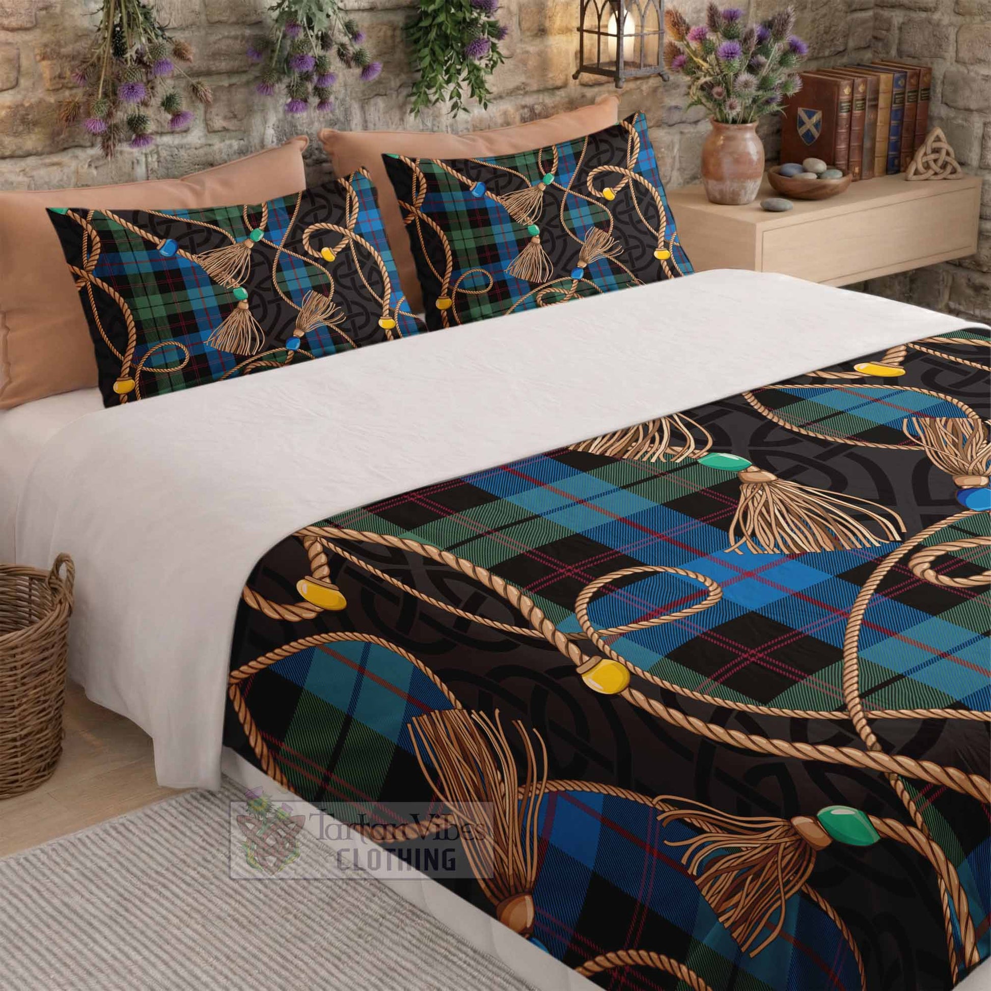 Guthrie Scottish Tartan Twisted Ropes Stylized Bedding Set - Tartan Vibes Clothing