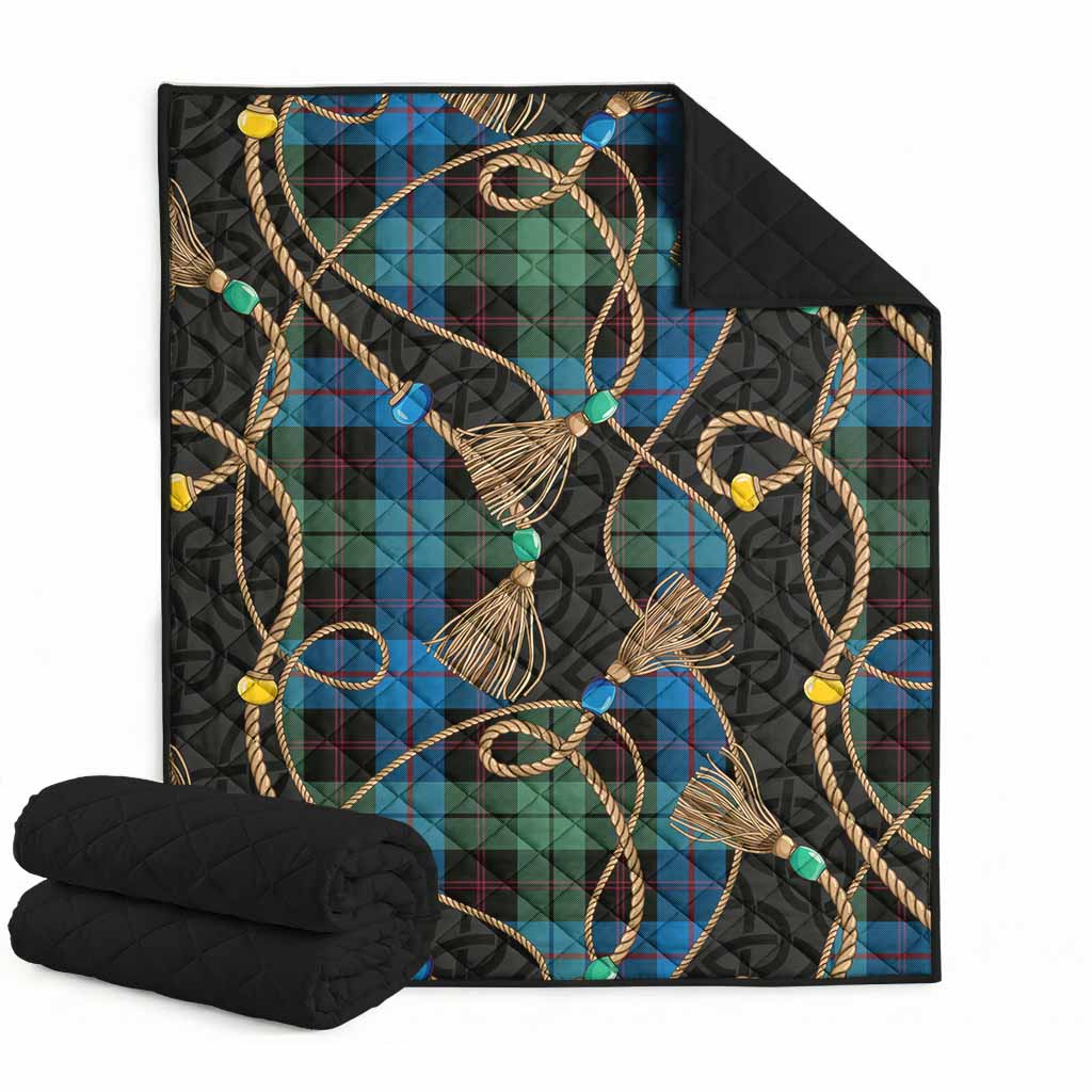 Guthrie Scottish Tartan Twisted Ropes Stylized Premium Quilt Super King Quilt 91" x 110" - Tartan Vibes Clothing