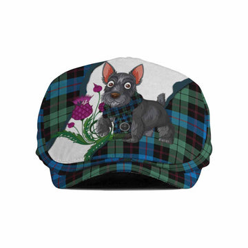 Guthrie Scottish Terrier Tartan Flat Cap, Jeff Cap Thistle Heritage Art