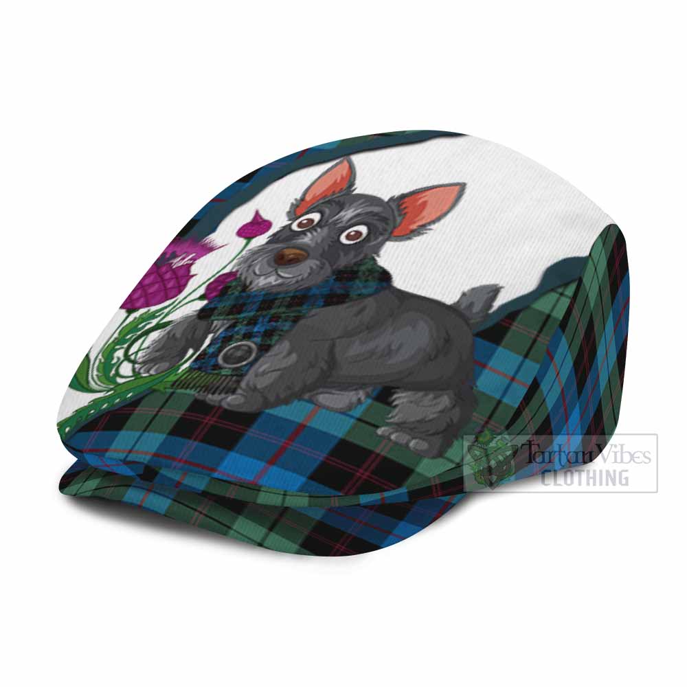 Guthrie Scottish Terrier Tartan Flat Cap, Jeff Cap Thistle Heritage Art - Tartan Vibes Clothing