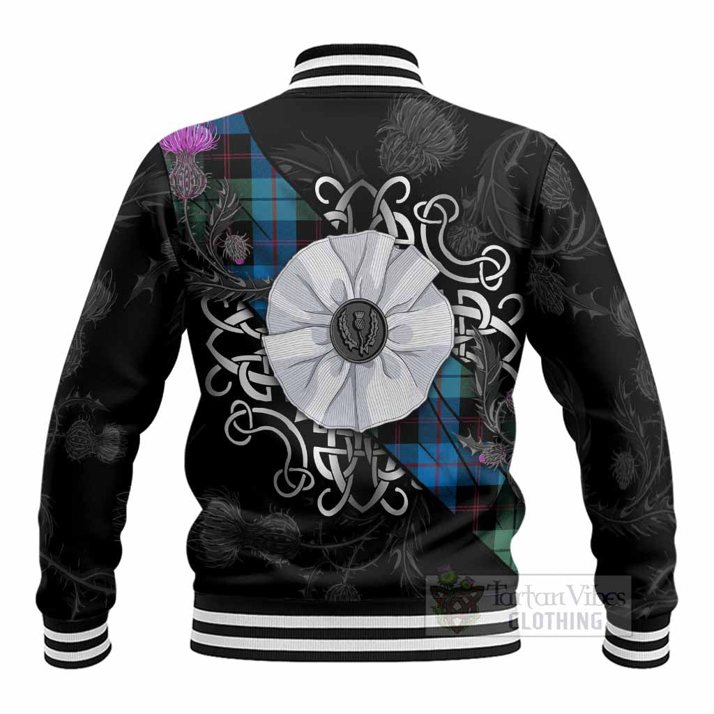 Guthrie Tartan Baseball Jacket Jacobite White Rose - Tartan Vibes Clothing