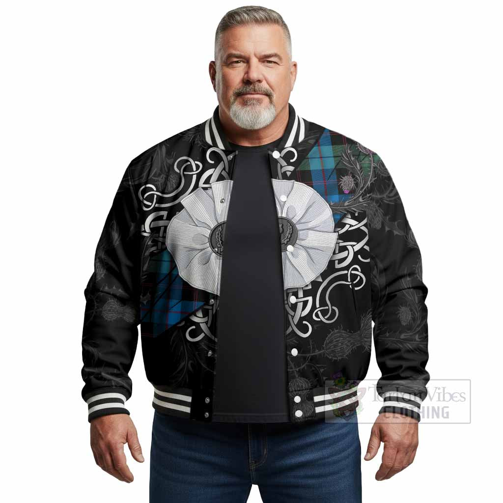 Guthrie Tartan Baseball Jacket Jacobite White Rose - Tartan Vibes Clothing