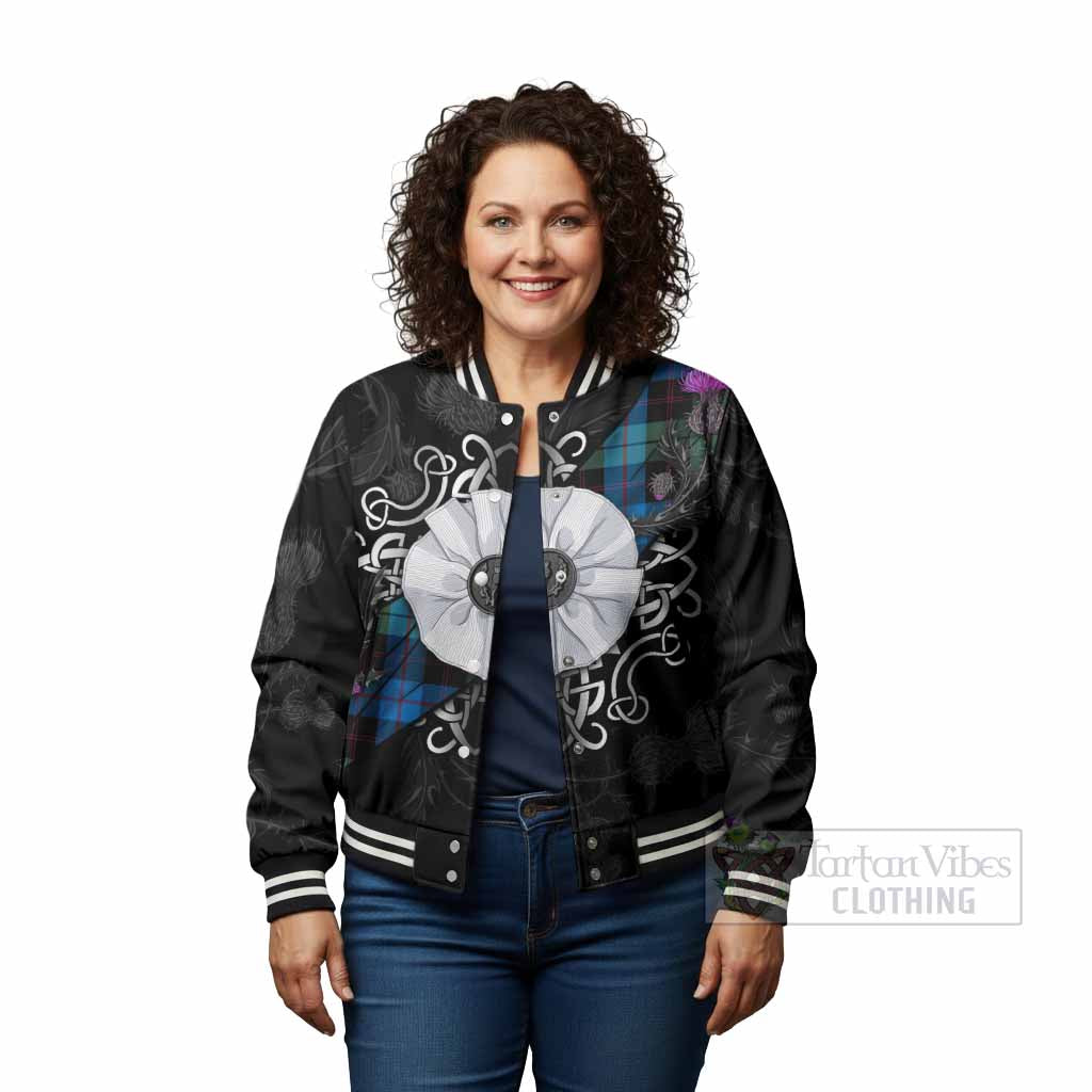Guthrie Tartan Baseball Jacket Jacobite White Rose - Tartan Vibes Clothing