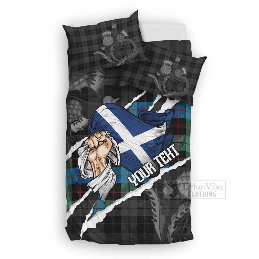 Guthrie Tartan Bedding Set Hands with Scotland National Flags