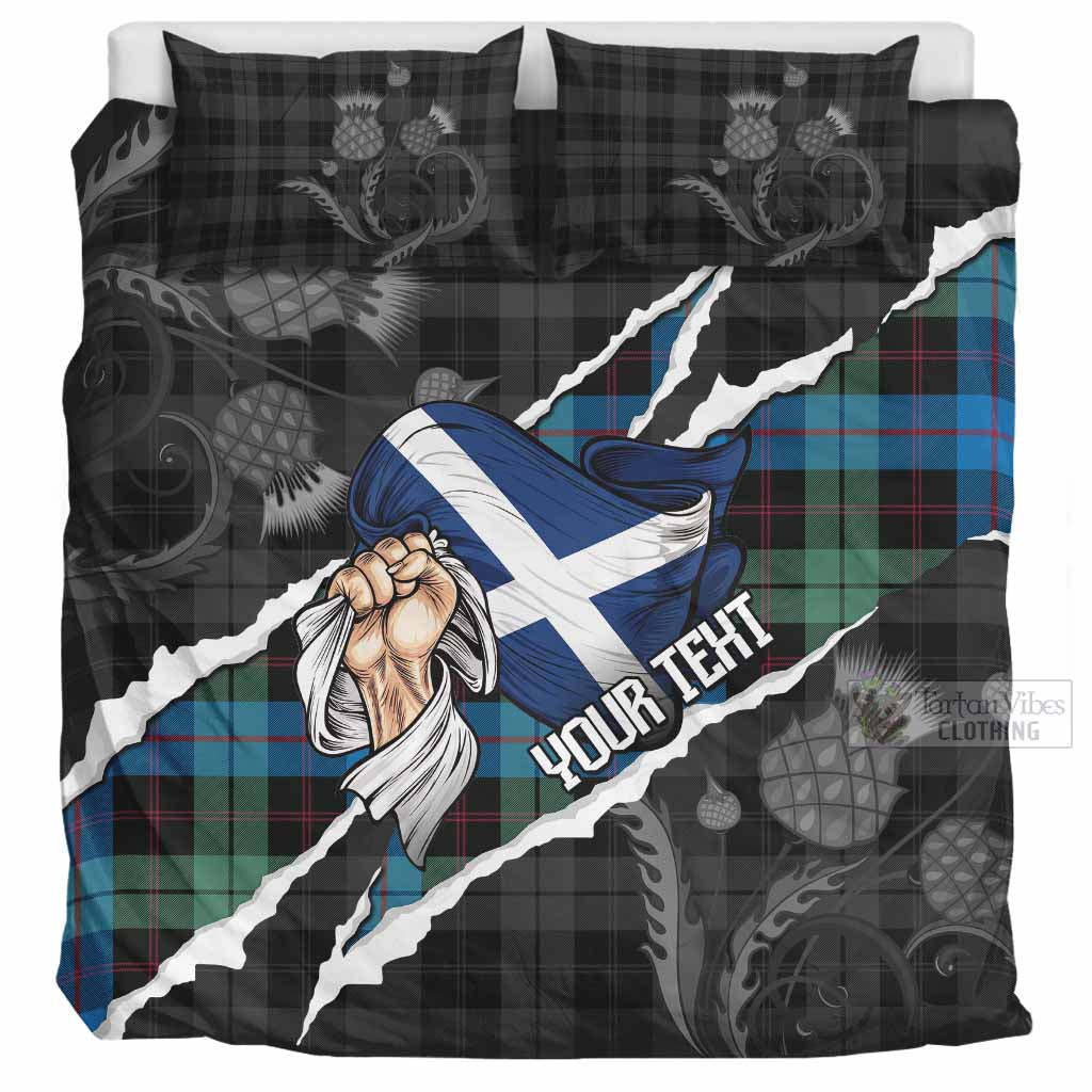 Guthrie Tartan Bedding Set Hands with Scotland National Flags