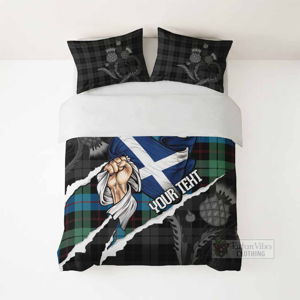 Guthrie Tartan Bedding Set Hands with Scotland National Flags