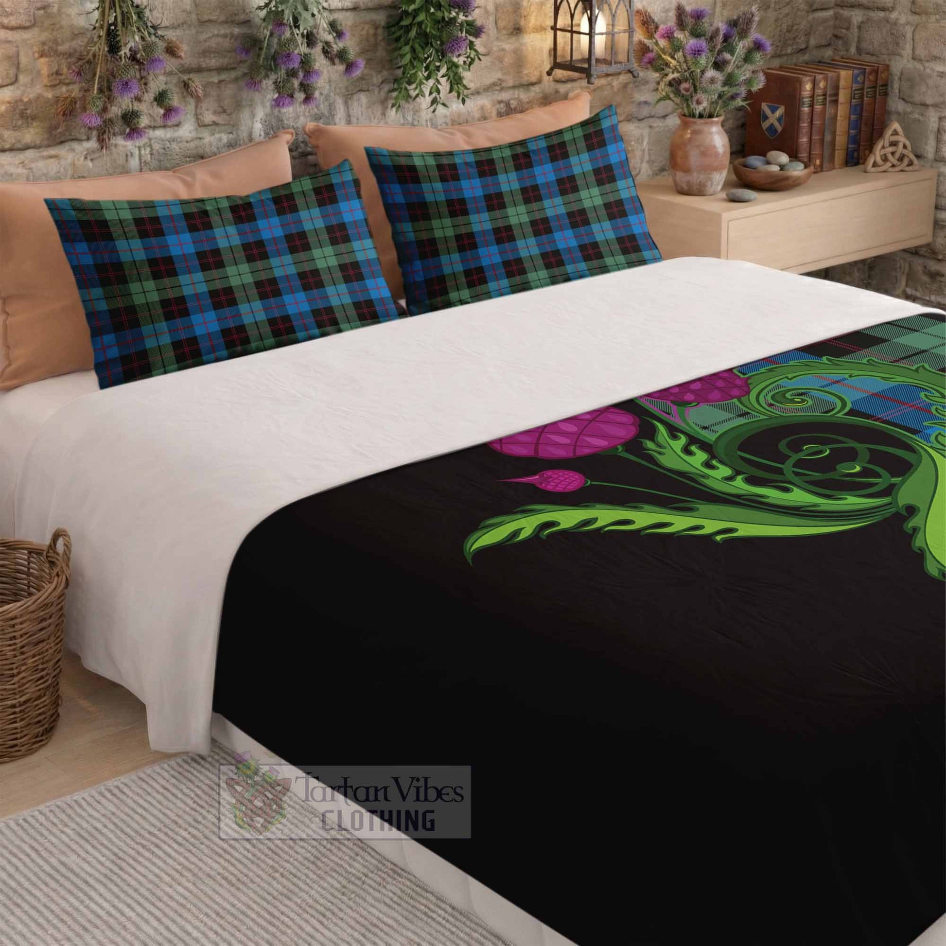 Guthrie Tartan Bedding Set Traditional Scottish Thistle - Tartan Vibes Clothing
