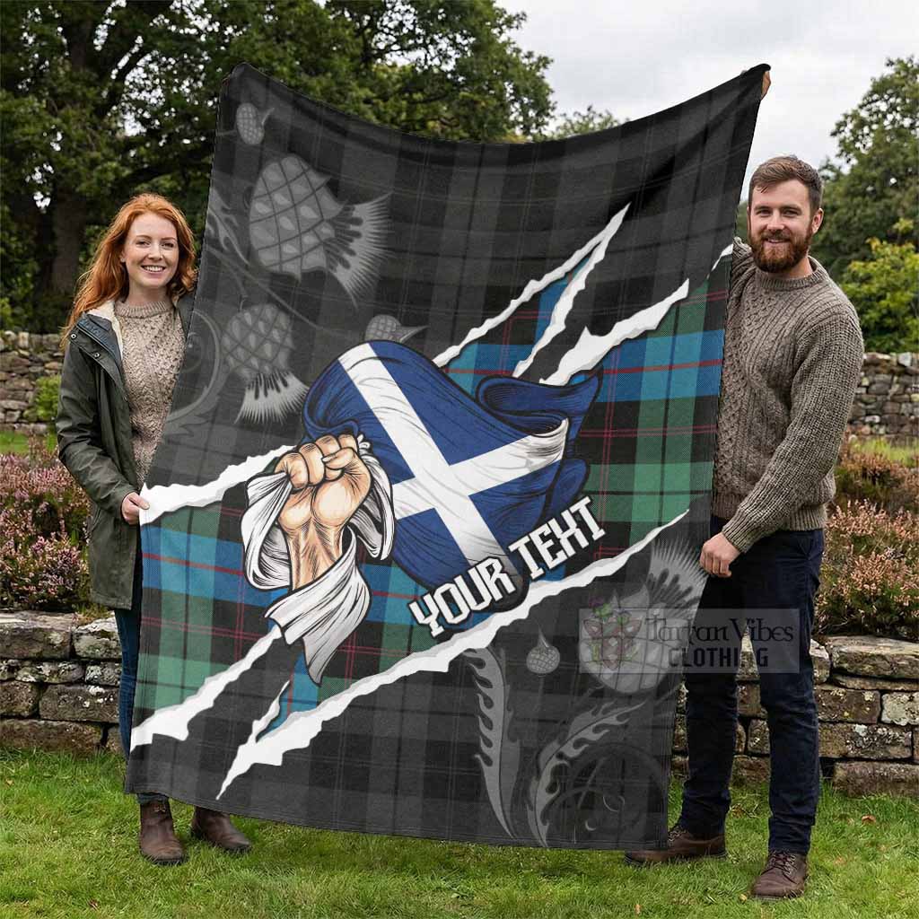 Guthrie Tartan Blanket Hands with Scotland National Flags