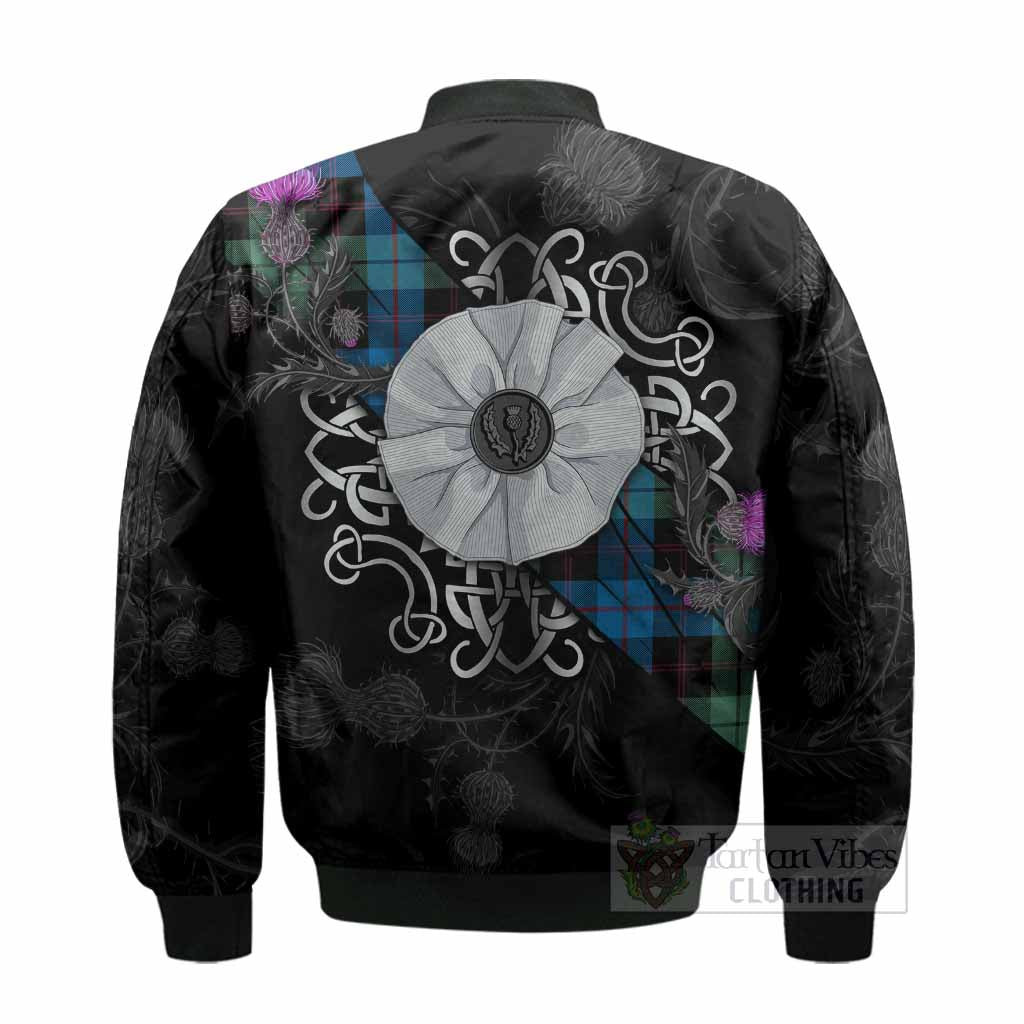 Guthrie Tartan Bomber Jacket Jacobite White Rose - Tartan Vibes Clothing