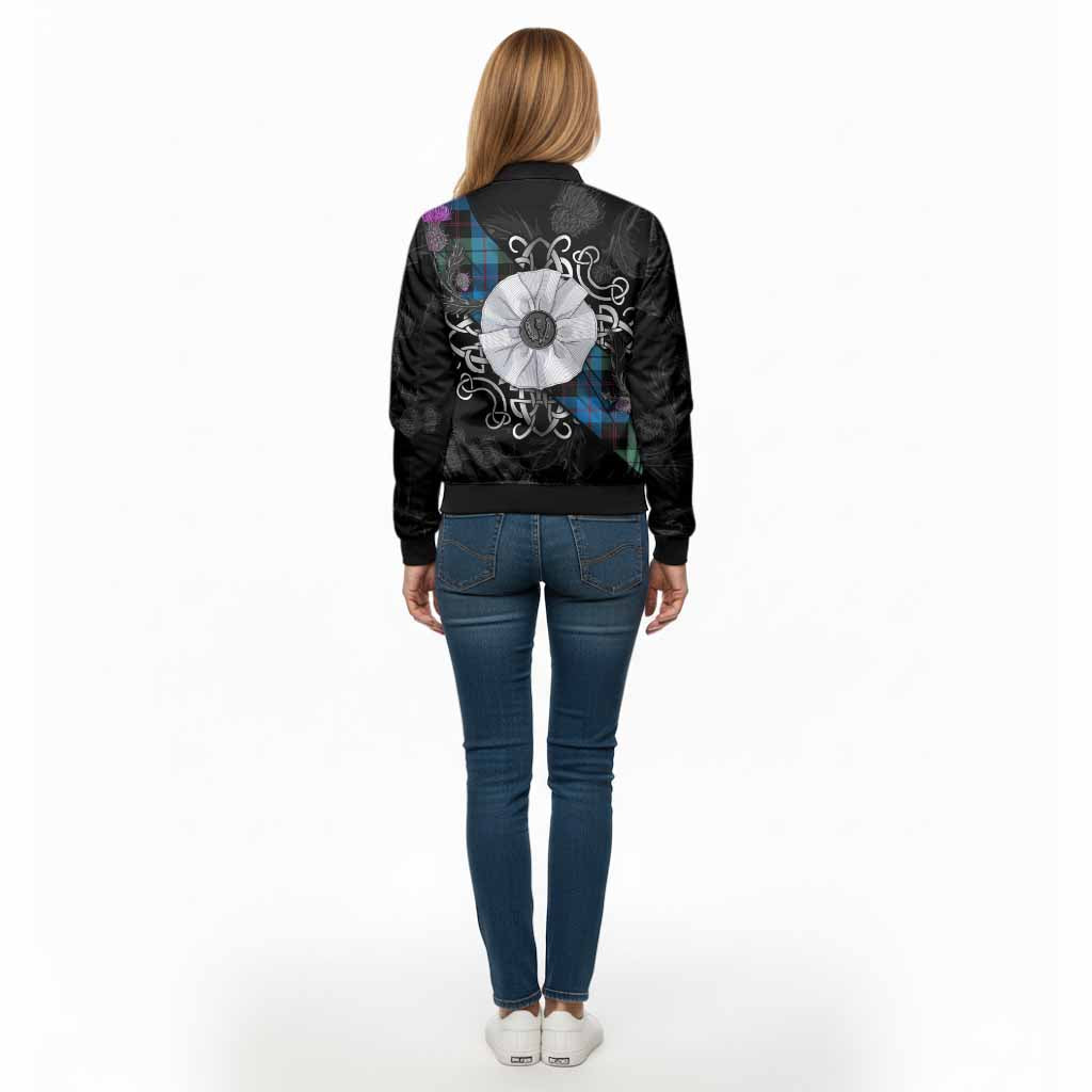 Guthrie Tartan Bomber Jacket Jacobite White Rose - Tartan Vibes Clothing