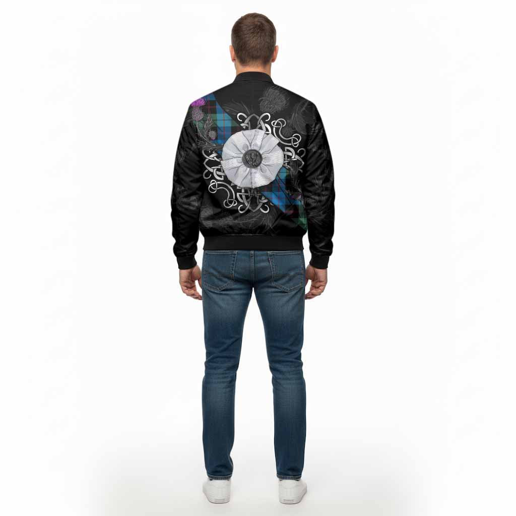 Guthrie Tartan Bomber Jacket Jacobite White Rose - Tartan Vibes Clothing
