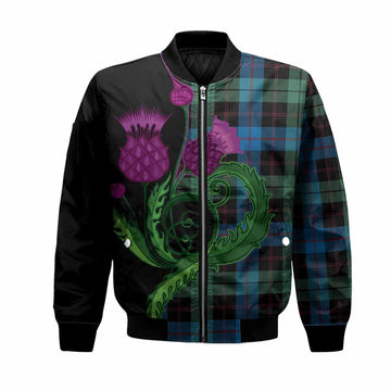 Guthrie Tartan Bomber Jacket Traditional Scottish Thistle