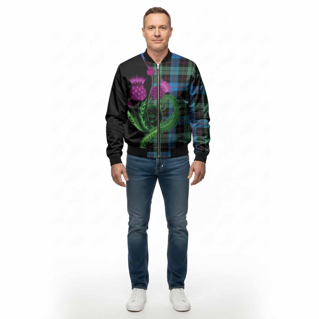 Guthrie Tartan Bomber Jacket Traditional Scottish Thistle