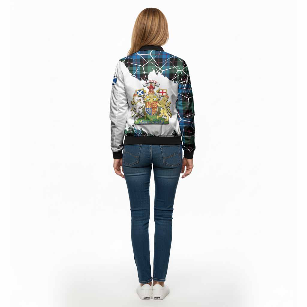 Guthrie Tartan Bomber Jacket with Family Crest and Lion Rampant Grunge Style