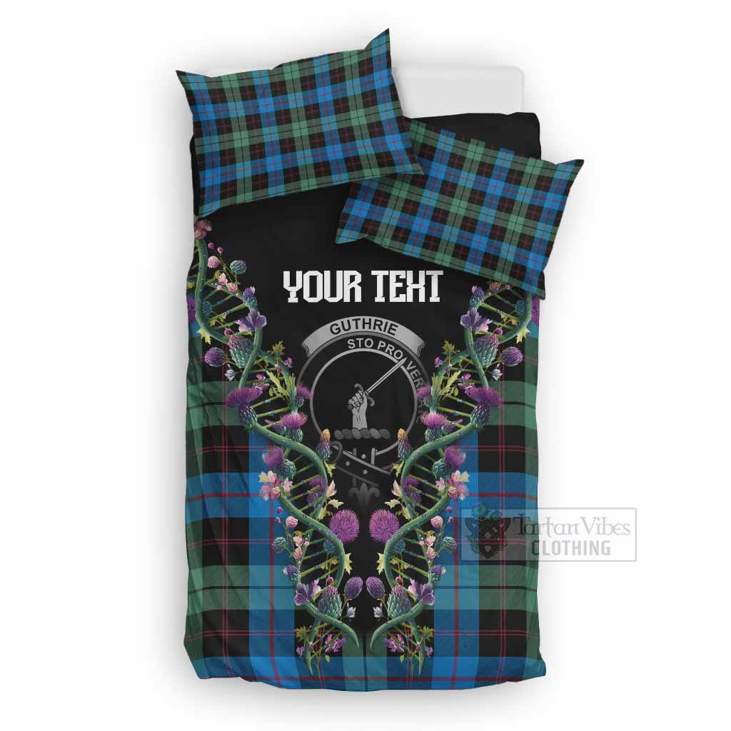 Guthrie Tartan Crest Bedding Set Scottish Heritage Thistle DNA