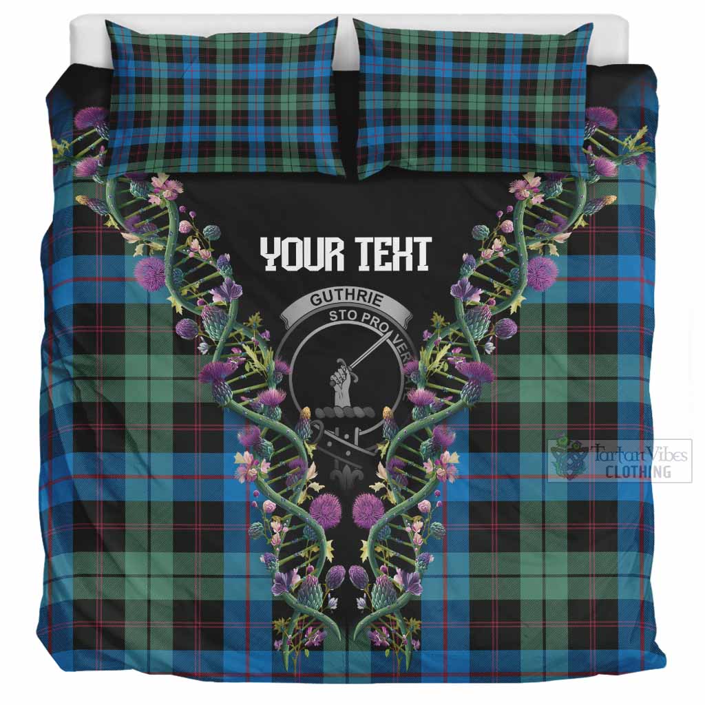 Guthrie Tartan Crest Bedding Set Scottish Heritage Thistle DNA