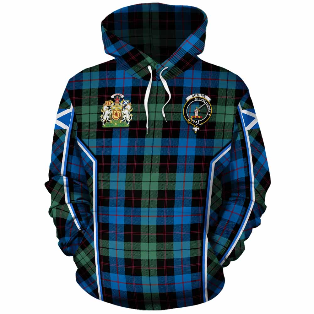 Guthrie Tartan Crest Cotton Hoodie Scotland Coat of Arm Flag Style - Tartan Vibes Clothing
