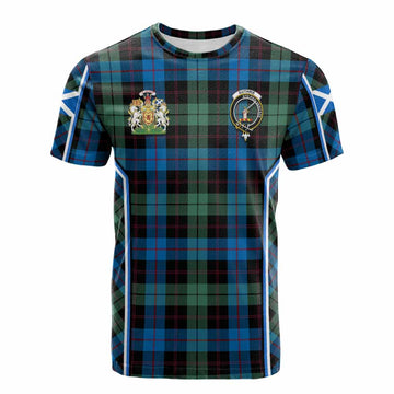 Guthrie Tartan Crest Cotton T-shirt Scotland Coat of Arm Flag Style