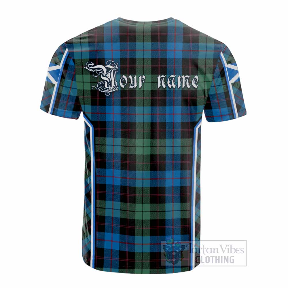 Guthrie Tartan Crest Cotton T-shirt Scotland Coat of Arm Flag Style - Tartan Vibes Clothing