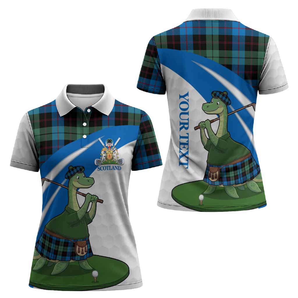 Guthrie Tartan Crest Golf Nessie Women Polo Shirt Loch Ness Monster Sporty Style