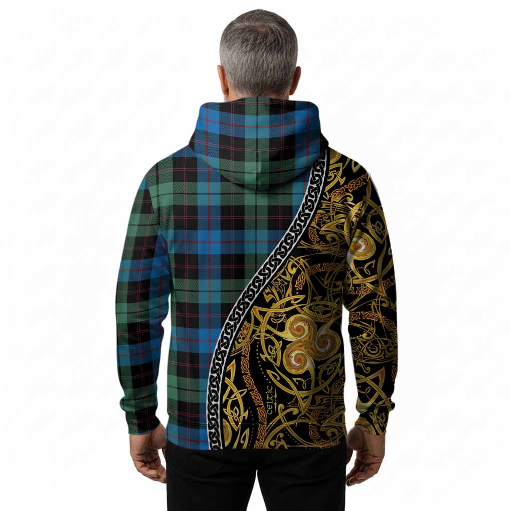Guthrie Tartan Crest Hoodie Celtic Knot and Triple Trickle Spiral Symbols