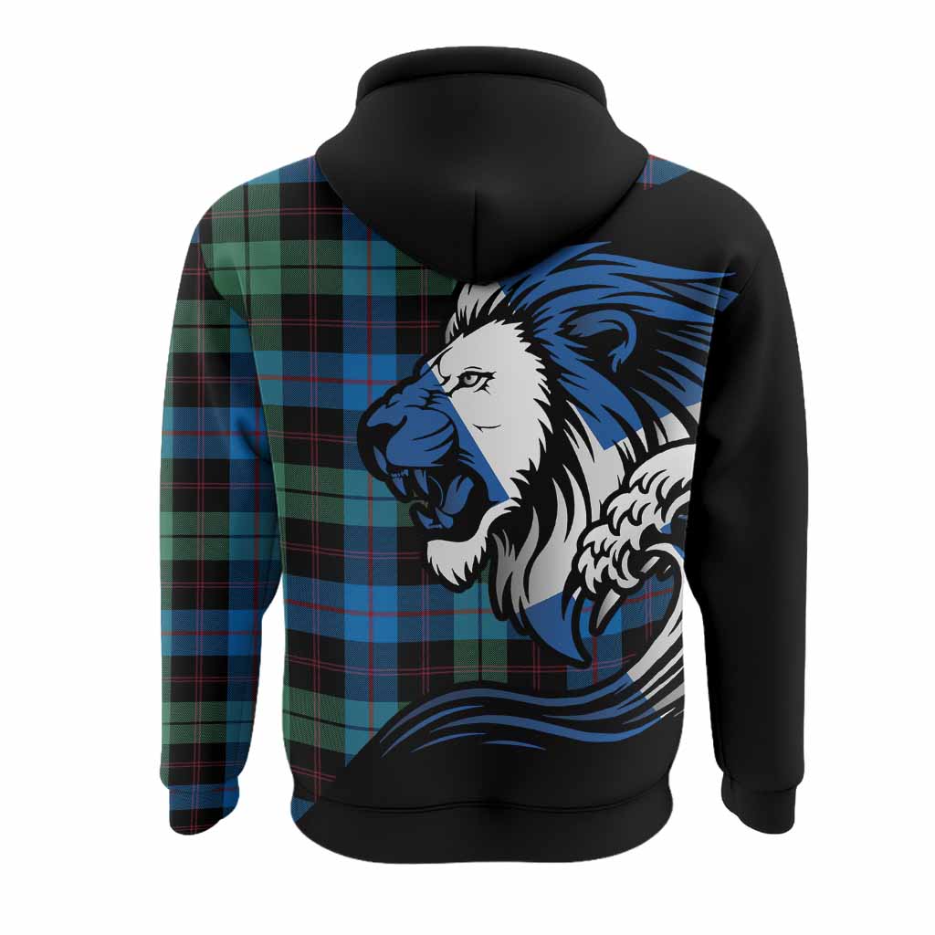 Guthrie Tartan Crest Hoodie Scottish Golden Lions Wave Flow