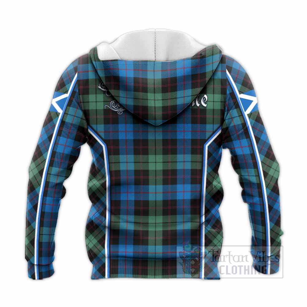 Guthrie Tartan Crest Knitted Hoodie Scotland Coat of Arm Flag Style - Tartan Vibes Clothing