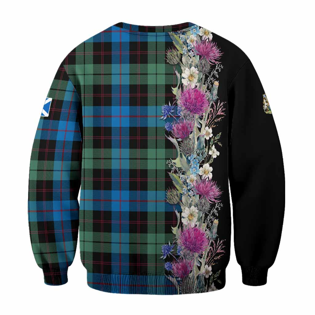 Guthrie Tartan Crest Thistle Floral Sweatshirt - Tartan Vibes Clothing