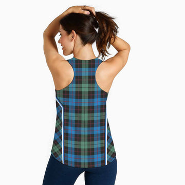 Guthrie Tartan Crest Women Racerback Tanks Scotland Coat of Arm Flag Style