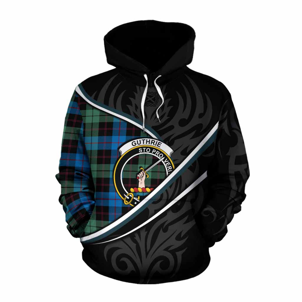 Guthrie Tartan Family Crest Cotton Hoodie Celtic Scottish Thistle Floral - Tartan Vibes Clothing
