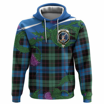 Guthrie Tartan Family Crest Hoodie Thistle in Minimalism