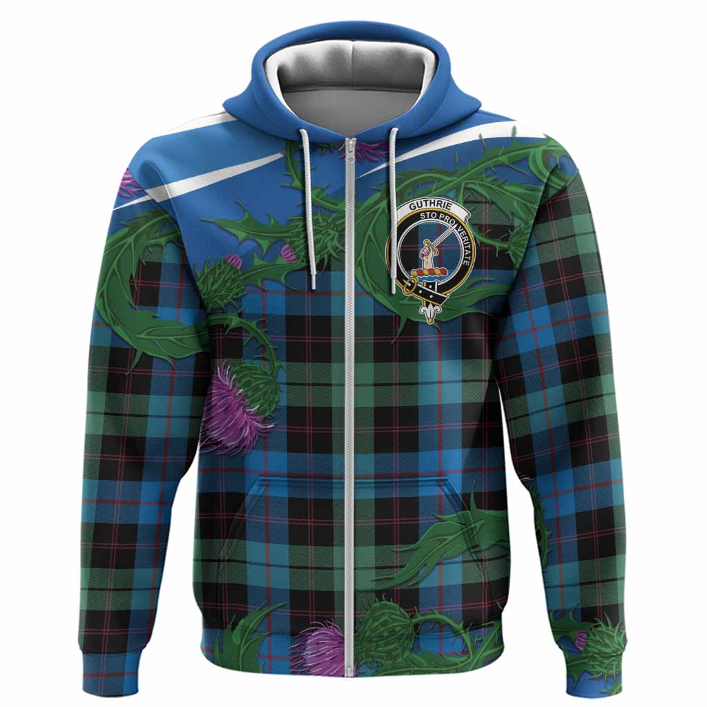 Guthrie Tartan Family Crest Hoodie Thistle in Minimalism