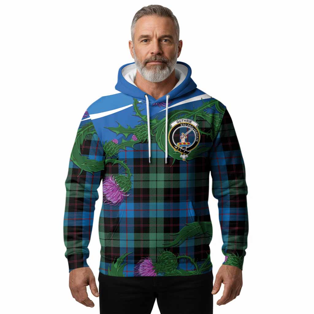 Guthrie Tartan Family Crest Hoodie Thistle in Minimalism
