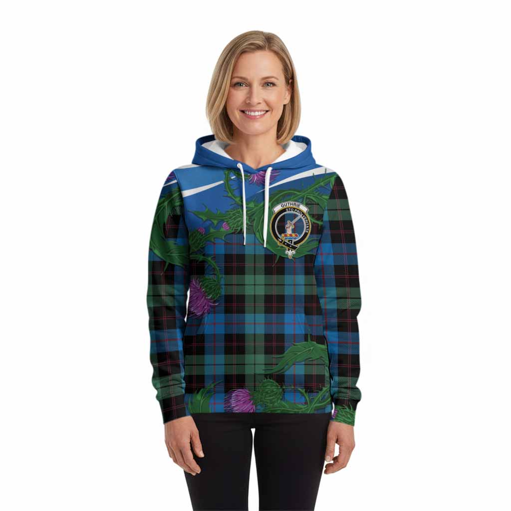 Guthrie Tartan Family Crest Hoodie Thistle in Minimalism