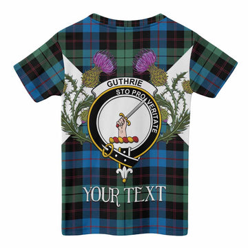 Guthrie Tartan Family Crest Kid T-shirt Scottish Burns Night Thistle Floral